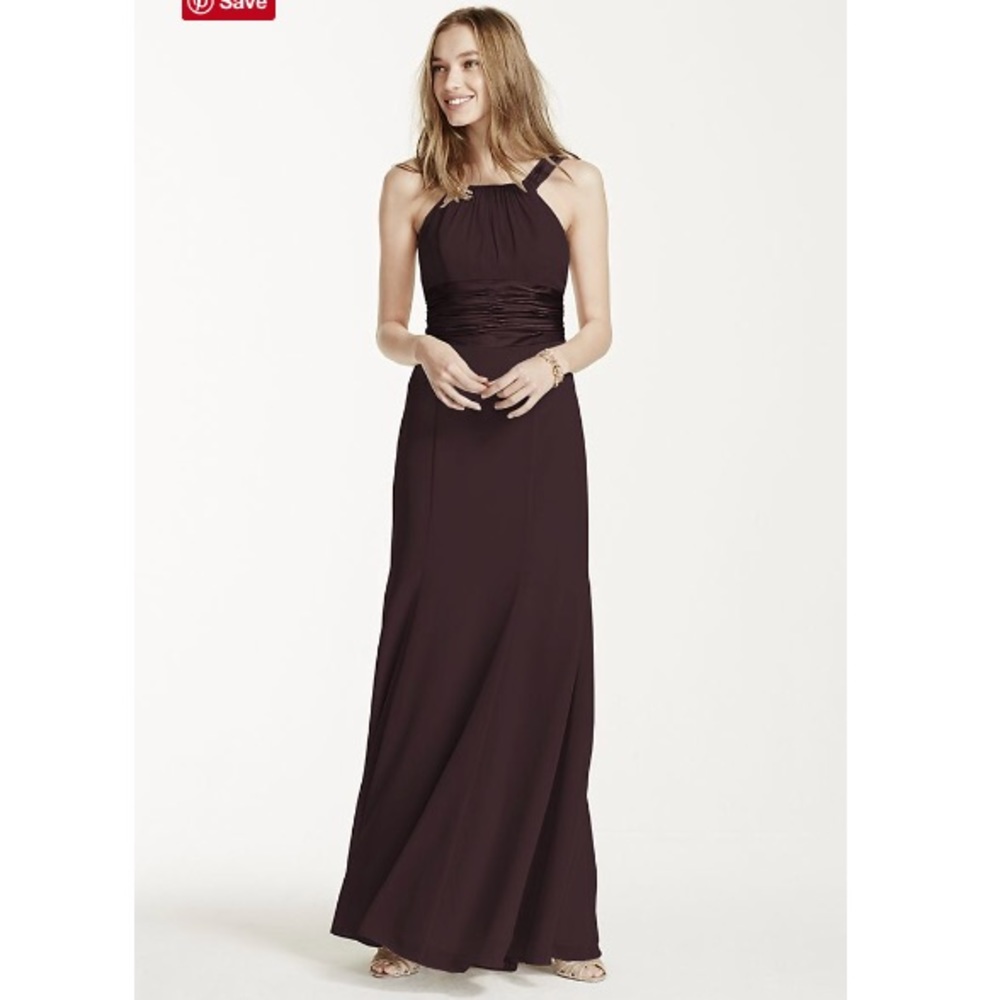 [David’s Bridal] Sz 10 Chiffon Dress in Truffle